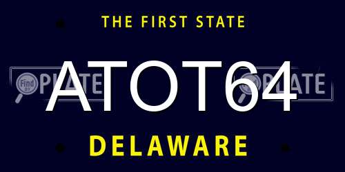ATOT64 Delaware License Plate