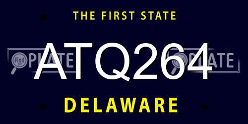 ATQ264 Delaware License Plate