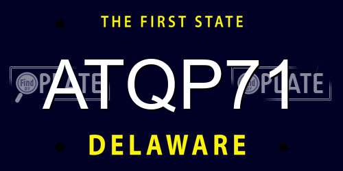 ATQP71 Delaware License Plate