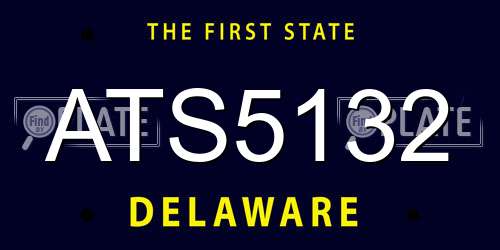 ATS5132 Delaware License Plate