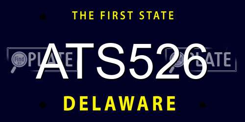 ATS526 Delaware License Plate