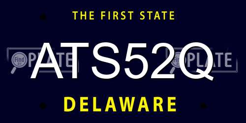 ATS52Q Delaware License Plate