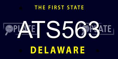 ATS563 Delaware License Plate