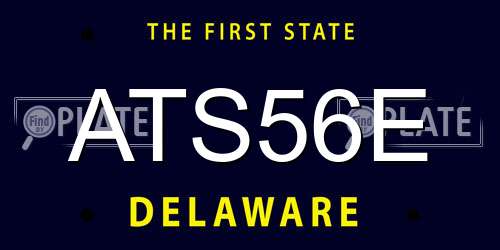 ATS56E Delaware License Plate