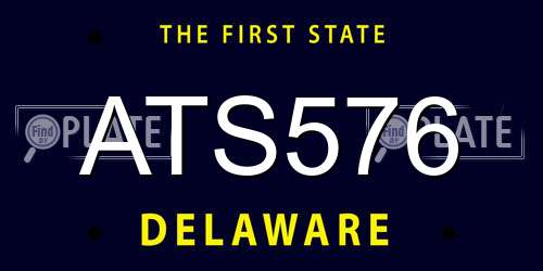 ATS576 Delaware License Plate