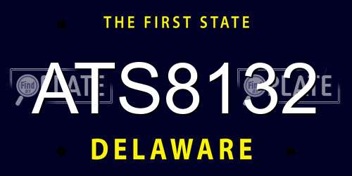 ATS8132 Delaware License Plate