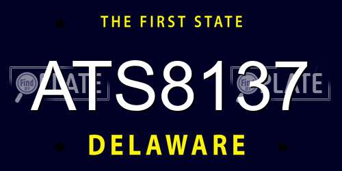 ATS8137 Delaware License Plate