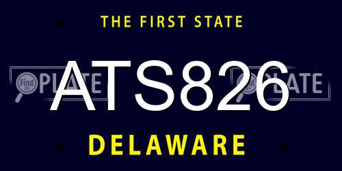 ATS826 Delaware License Plate