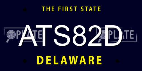 ATS82D Delaware License Plate