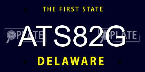ATS82G Delaware License Plate
