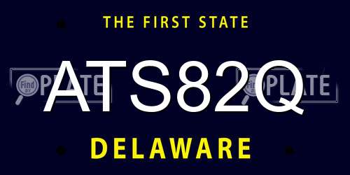 ATS82Q Delaware License Plate