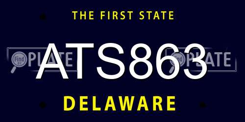 ATS863 Delaware License Plate