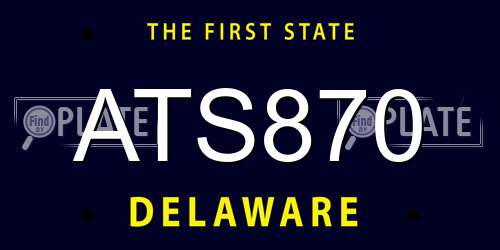ATS870 Delaware License Plate