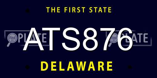 ATS876 Delaware License Plate