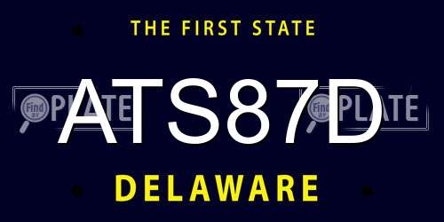 ATS87D Delaware License Plate