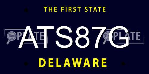 ATS87G Delaware License Plate