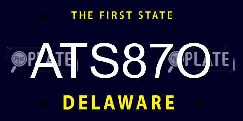 ATS87O Delaware License Plate