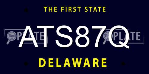 ATS87Q Delaware License Plate