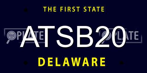 ATSB20 Delaware License Plate