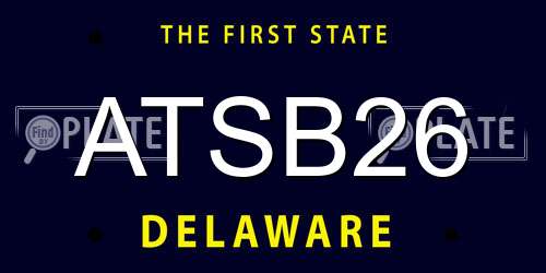 ATSB26 Delaware License Plate
