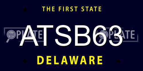 ATSB63 Delaware License Plate