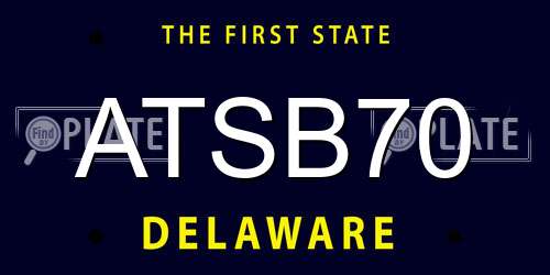 ATSB70 Delaware License Plate