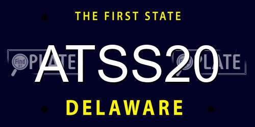 ATSS20 Delaware License Plate