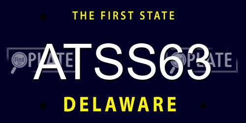ATSS63 Delaware License Plate