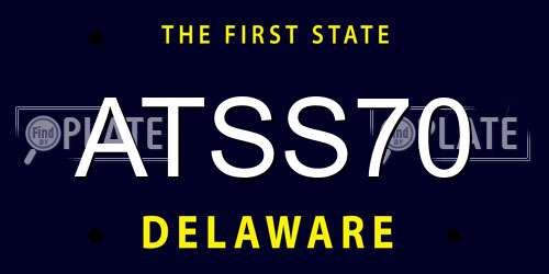ATSS70 Delaware License Plate