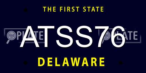 ATSS76 Delaware License Plate