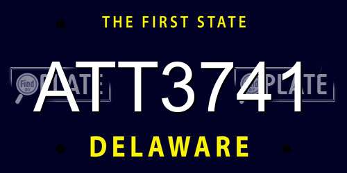 ATT3741 Delaware License Plate
