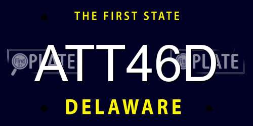 ATT46D Delaware License Plate