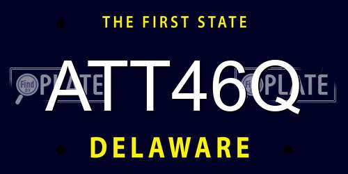 ATT46Q Delaware License Plate