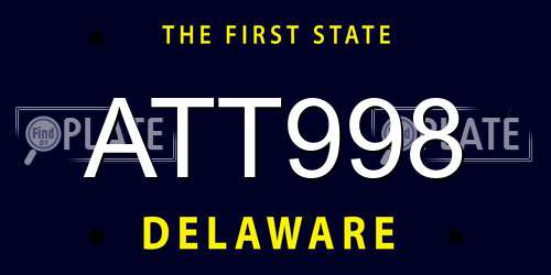 ATT998 Delaware License Plate