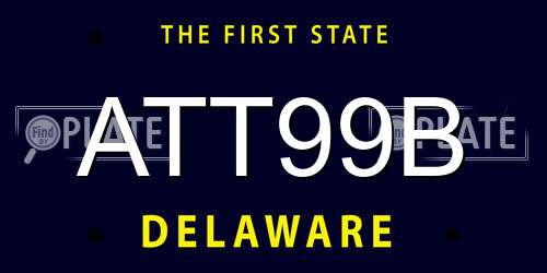 ATT99B Delaware License Plate
