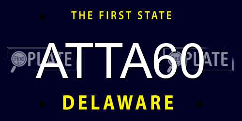 ATTA60 Delaware License Plate