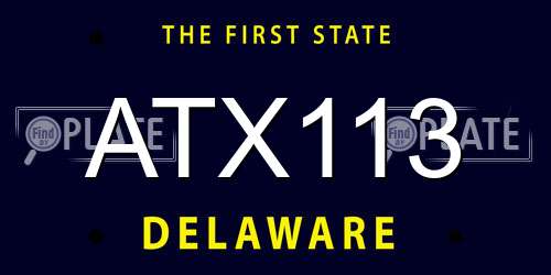 ATX113 Delaware License Plate