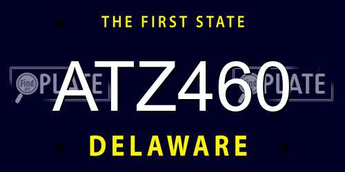 ATZ460 Delaware License Plate