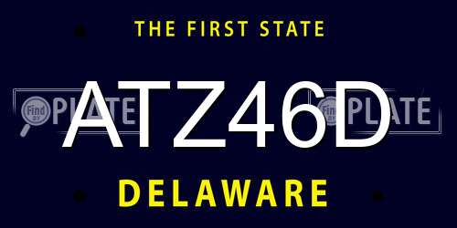ATZ46D Delaware License Plate