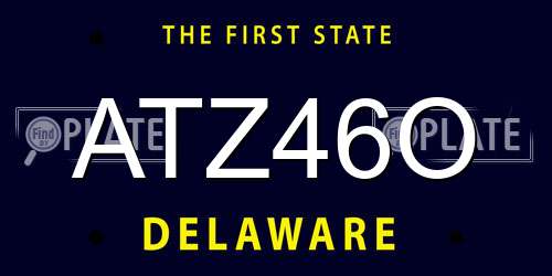 ATZ46O Delaware License Plate