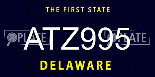 ATZ995 Delaware License Plate