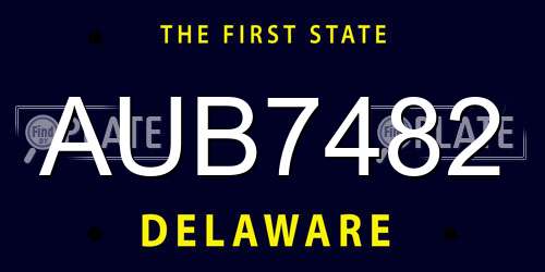 AUB7482 Delaware License Plate