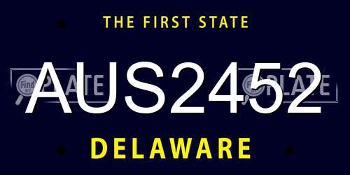 AUS2452 Delaware License Plate