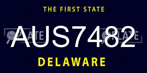 AUS7482 Delaware License Plate