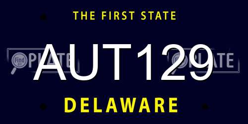 AUT129 Delaware License Plate