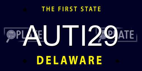 AUTI29 Delaware License Plate