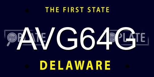 AVG64G Delaware License Plate