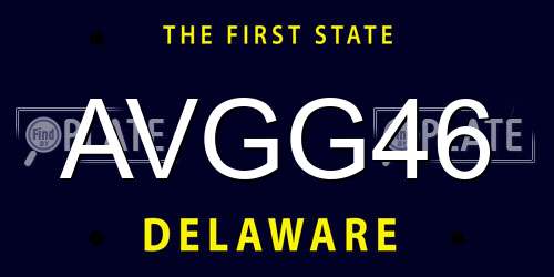 AVGG46 Delaware License Plate