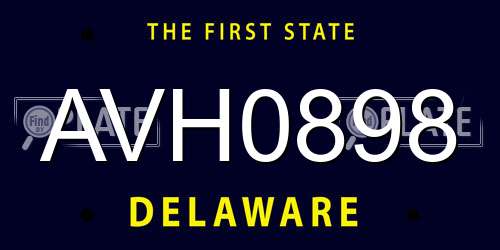 AVH0898 Delaware License Plate