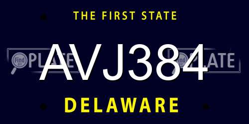 AVJ384 Delaware License Plate